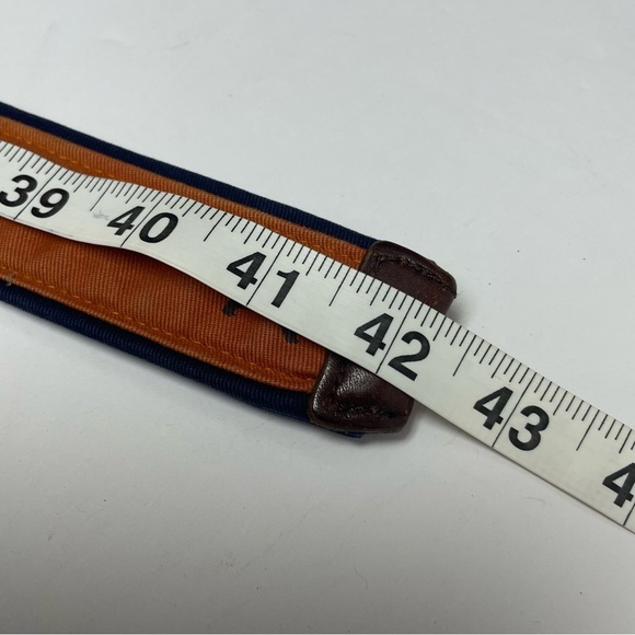 J.Crew‎ Belt womens size 42x1.8 inch  Orange Blue Retriever Dog print Cotton - Picture 13 of 13